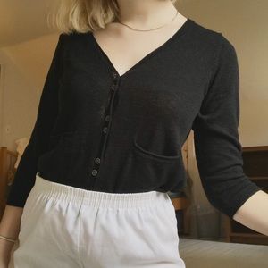 black vintage eileen fisher button down cardigan